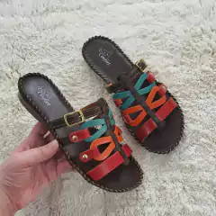 Sandália Rasteira Feminina Via Jully Confort Couro Legitimo Moda Artesanal Até 43 - comprar online