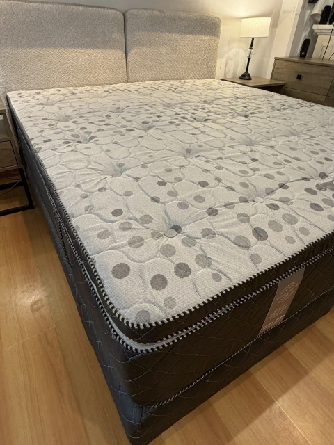 Juego de colchón Matelasse Resortes REFORZADO con Cubrecolchon Soft & Sommier Matelasse
