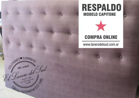 Respaldo Capitone Cuerina 1.60 mt