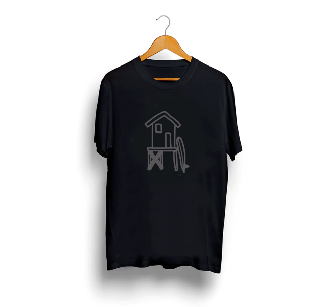 Remera Casilla Surf Negro