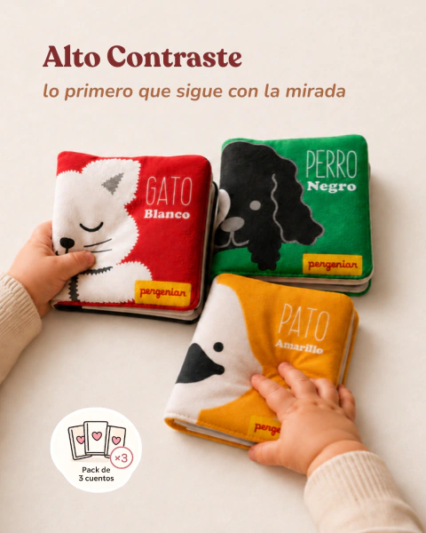 Primeras Miradas · Pack 3 cuentos de tela · 0-6 meses