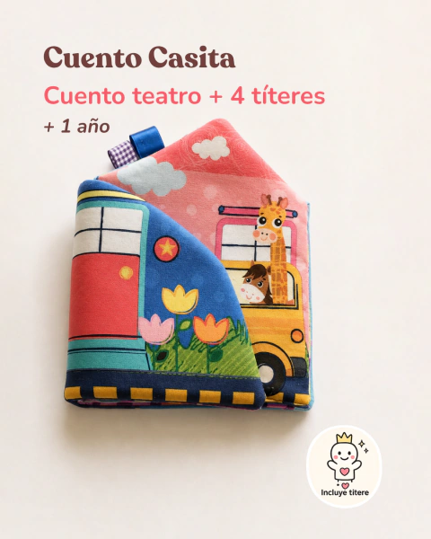 Libro Sensorial - Cuento Corpóreo de Tela para Bebés. Con 4 títeres de dedo de regalo