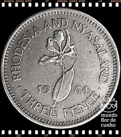 Imagem do Km 3 Rodésia & Niassalândia, Federação 3 Pences (Série Completa) 1955 1956 1957 1962 1963 1964 # Elizabeth II ©