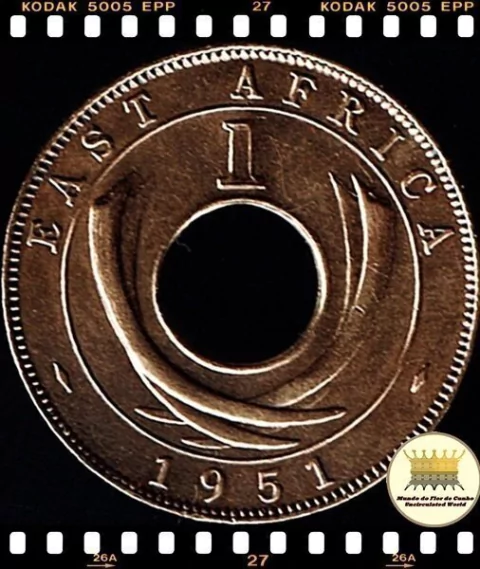 Km 32 África Oriental Britanica 1 Cent 1951 KN S/FC ®
