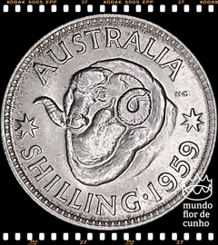 Km 59 Austrália 1 Shilling Prata # Elizabeth II (Nós Temos Mais de Uma Data # Favor Escolher uma Data Abaixo e o Estado de Conservação) 1959 1961 1962 ©