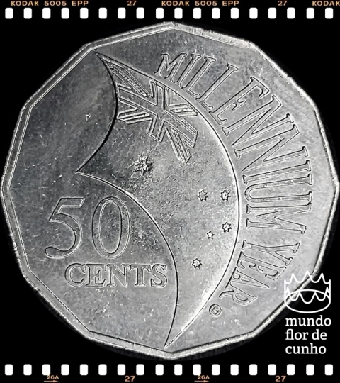 Km 488.1 Austrália 50 Cents 2000 FC # Ano do Milênio ©