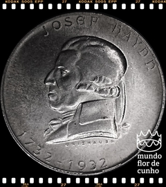 Km 2848 Austria 2 Schilling ND(1932) XFC Prata Muito Escassa # 200° Aniversário - Nascimento de Joseph Haydn - Compositor ©