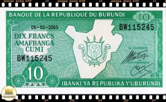 .P33 Burundi 10 Francs (Nós Temos Mais de Uma Data e/ou Assinatura # Favor Escolher uma Data e/ou Assinatura Abaixo e o Estado de Conservação) P33b.4 P33e.1 P33e.2 na internet