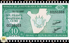.P33 Burundi 10 Francs (Nós Temos Mais de Uma Data e/ou Assinatura # Favor Escolher uma Data e/ou Assinatura Abaixo e o Estado de Conservação) P33b.4 P33e.1 P33e.2 - loja online