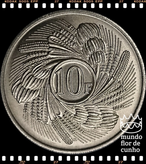 Km 17 Burundi 10 Francs 1968 XFC F.A.O. # Série: F.A.O. - Progresso do Trabalho Sindical ©