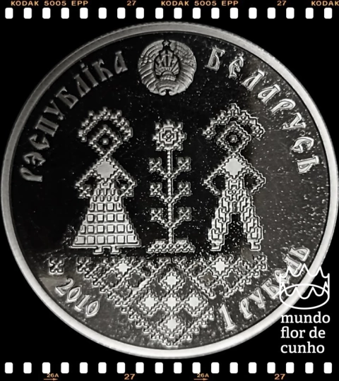 Km 240 Bielorússia 1 Rouble 2010 XFC Proof Escassa # Série: Tradições Familiares dos Eslavos – A Idade da Maioridade ©