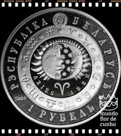 Km 316 Bielorússia 1 Rouble 2009 XFC Proof Escassa # Série: Signos do Zodiáco - Áries © - comprar online