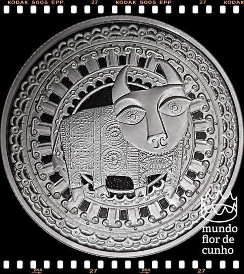 Km 317 Bielorússia 1 Rouble 2009 XFC Proof Escassa # Série: Signos do Zodiáco - Touro ©