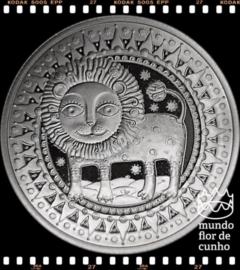 Km 321 Bielorússia 1 Rouble 2009 XFC Proof Escassa # Série: Signos do Zodiáco - Leão ©