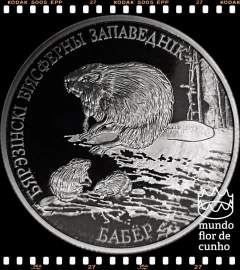Km 44 Bielorússia 1 Rouble 2002 XFC Proof Muito Escassa # Série: Parques Nacionais e Reservas Naturais da Bielorrússia: Berezinsky ©