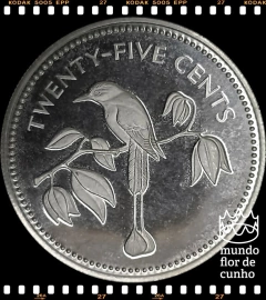 Km 41a Belize 25 Cents 1974 FM XFC Proof Prata # Série: Avifauna de Belize: Motmot-de-coroa-azul ©