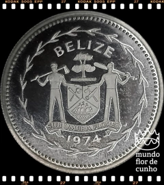 Km 41a Belize 25 Cents 1974 FM XFC Proof Prata # Série: Avifauna de Belize: Motmot-de-coroa-azul © - comprar online