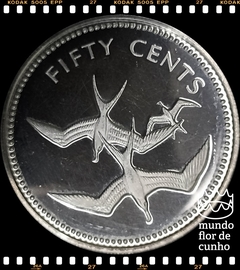 Km 42a Belize 50 Cents 1974 FM XFC Proof Prata # Série: Avifauna de Belize: Pássaro de Fragata ©