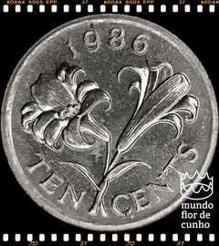 Km 46 Bermudas 10 Cents 1986 XFC # Lírio das Bermudas ©