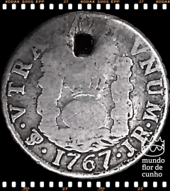 Km 47 Bolivia 1 Real 1767 PTSJR UTG Prata # Moeda com furo de época ©