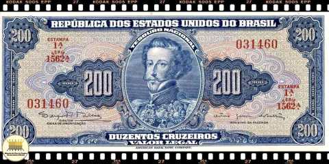 C043 Brasil 200 Cruzeiros ND(1964) FE Escassa P171c