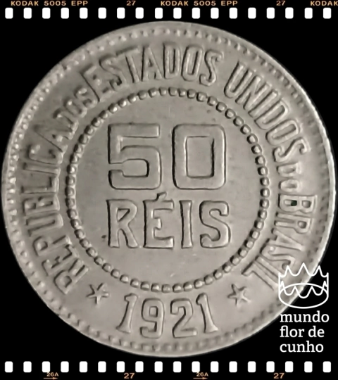 Km 517 Brasil 50 Reis 1921 SOB ®