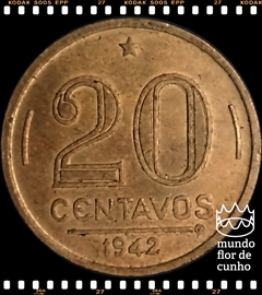 Km 556 Brasil 20 Centavos 1942 XFC Escassa # Getúlio Vargas © na internet