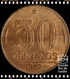 Km 557 Brasil 50 Centavos 1942 XFC Escassa # Getúlio Vargas © na internet