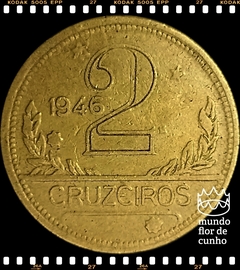 Km 559 Brasil 2 Cruzeiros 1946 MBC # Carimbo não identificado © - Mundo Flor de Cunho | Numismática
