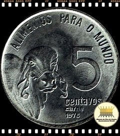Km 587.1 e 587.2 Brasil 5 Centavos F.A.O. (FAO) Carne (Nós Temos Mais de Uma Data # Favor Escolher uma Data Abaixo e o Estado de Conservação) 1975 (V333) 1976 (V334) 1977 (V335) 1978 (V336) ® - Mundo Flor de Cunho | Numismática