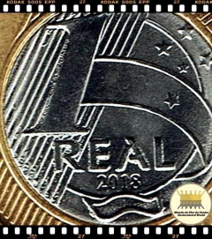 Km 652a Brasil 1 Real 2018 XFC Bimetálica # Anômala com Excesso de Metal no disco ® - comprar online