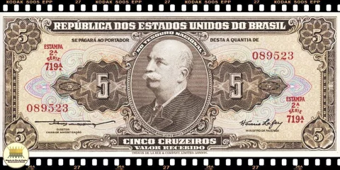 C066 Brasil 5 Cruzeiros ND(1953) FE P158a