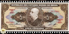 C070 Brasil 5 Cruzeiros ND(1959) SOB P158e