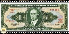 C114 Brasil 1 Centavo em 10 Cruzeiros ND(1967) FE P183a Primeira Série Escassa na internet