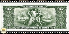 C114 Brasil 1 Centavo em 10 Cruzeiros ND(1967) FE P183a Primeira Série Escassa - Mundo Flor de Cunho | Numismática