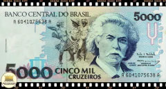C221 Brasil 5000 Cruzeiros ND(1993) FE Última Série AA 6041 Escassa P232c