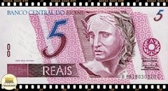 C274 Brasil 5 Reais ND(2003) FE 1a. Primeira Série AC 8818 Escassa P244Ae