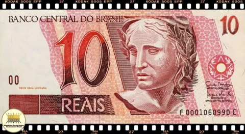 C300 Brasil 10 Reais ND(2003) FE 1a. Primeira Série FC 0001 Escassa P245Al