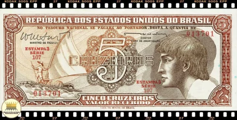 S107 Brasil 5 Cruzeiros ND(1962) FE C112 P166b ®