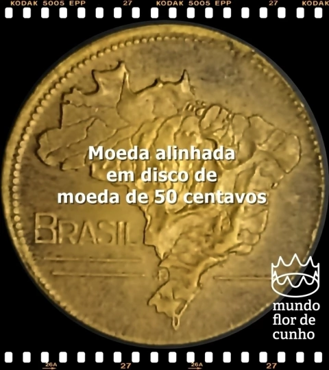 Km 558 Brasil 1 Cruzeiro 1943 Rara c/ sigla # Moeda Alinhada em disco de moeda de 50 Centavos © - comprar online