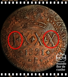 Km 342 Brasil LXXX Reis em XX 1821 (b) MBC # Moeda adulterada de época © - comprar online