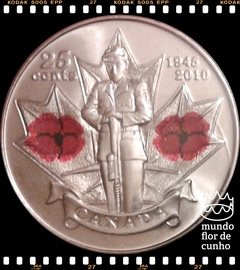 Km 1028 Canadá 25 Cents 2010 XFC Colorida # 65º aniversário do fim da Segunda Guerra Mundial ©