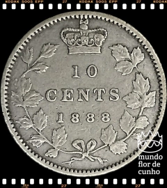 Km 3 Canadá 10 Cents 1888 BC Prata Escassa # Rainha Victoria ©