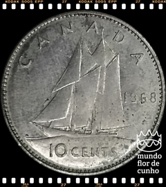 Km 72 Canadá 10 Cents 1968 FC Prata ©