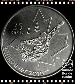 Km 768 Canadá 25 Cents 2008 XFC # Série: Jogos Olímpicos de Inverno, Vancouver - Snowboard ©