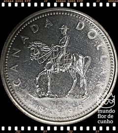 Km 83 Canadá 1 Dollar 1973 Prata # 100° Aniversário da Policia Montada Real ©
