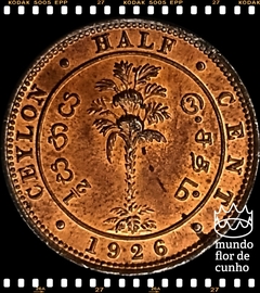 Km 106 Ceilão 1/2 Cent 1926 FC ©