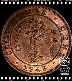 Km 111a Ceilão 1 Cent 1945 SOB/FC ©