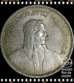 Km 40 Suiça 5 Francs 1965B Prata © na internet