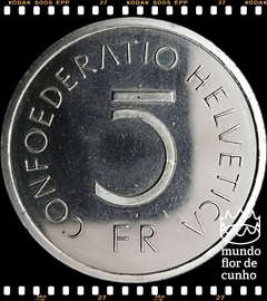 Km 54 Suiça 5 Francs 1976 Proof Escassa # 500° Aniversário da Batalha de Murten © na internet